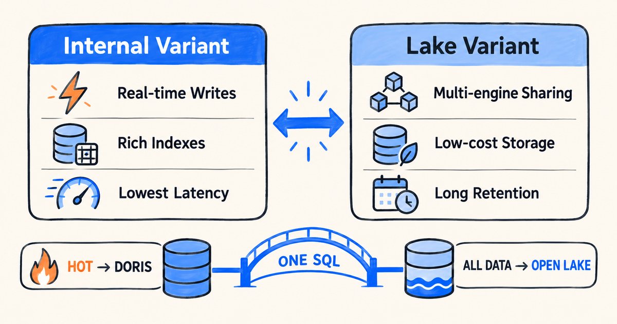 Figure 4: Choosing between internal Variant, lake Variant, and hot-cold collaboration