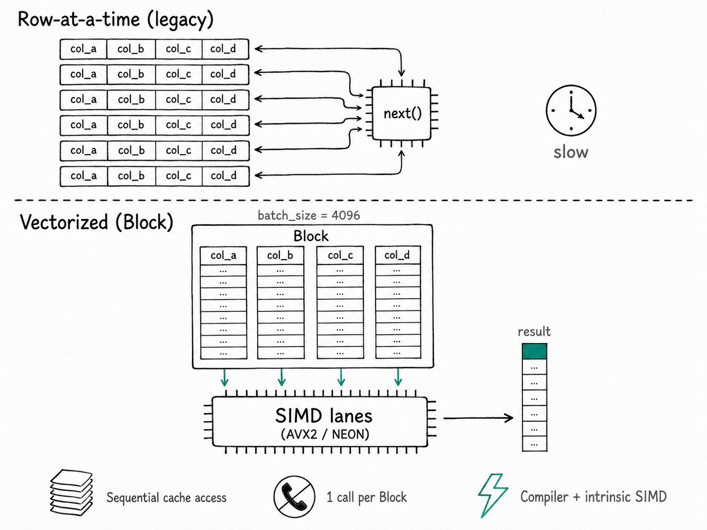 Apache Doris Vectorized Execution: Doris's column-batch SIMD execution engine, the substrate every operator runs on since v2.0 deleted the last row-based code path.