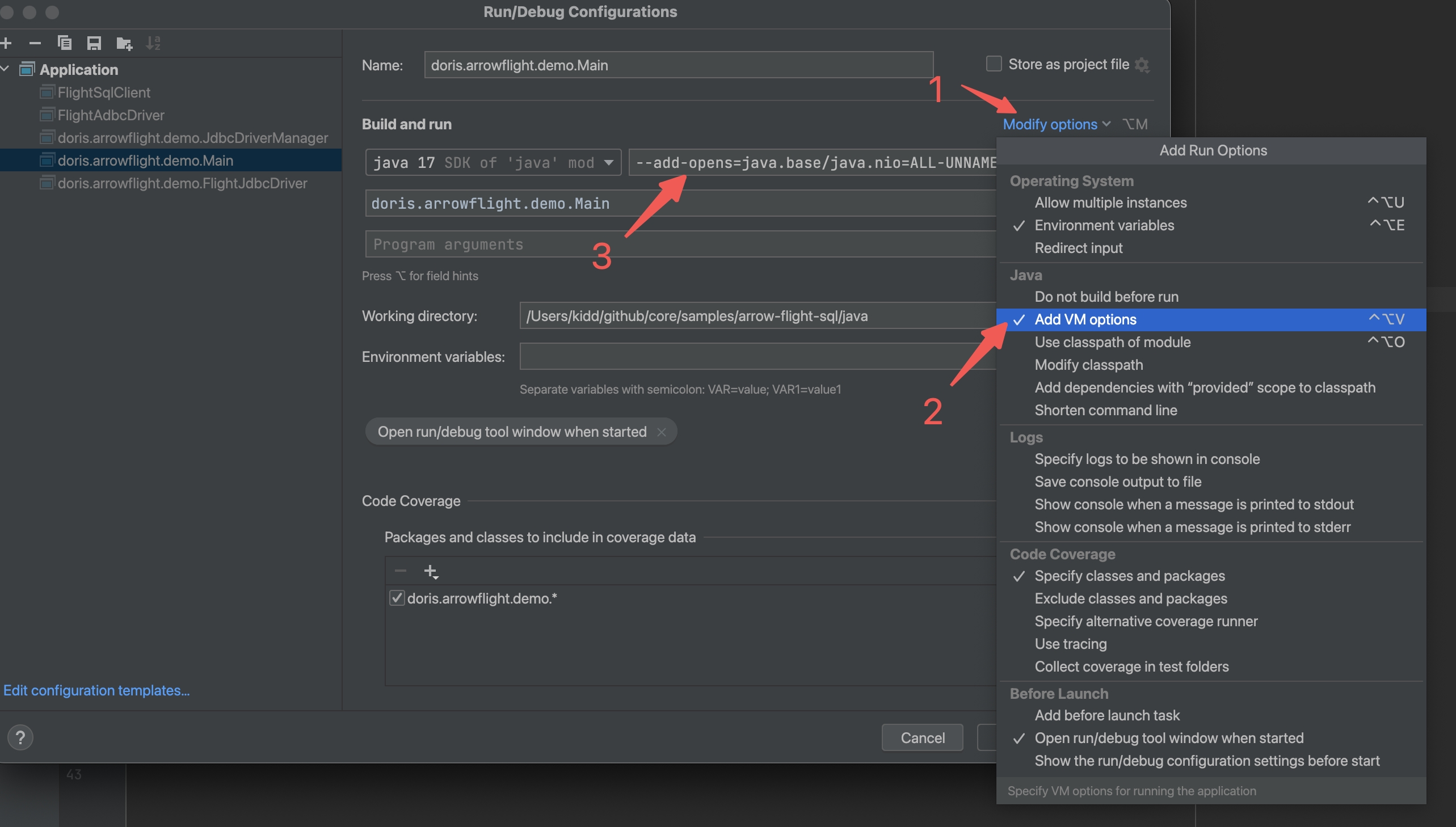 arrow-flight-sql-IntelliJ