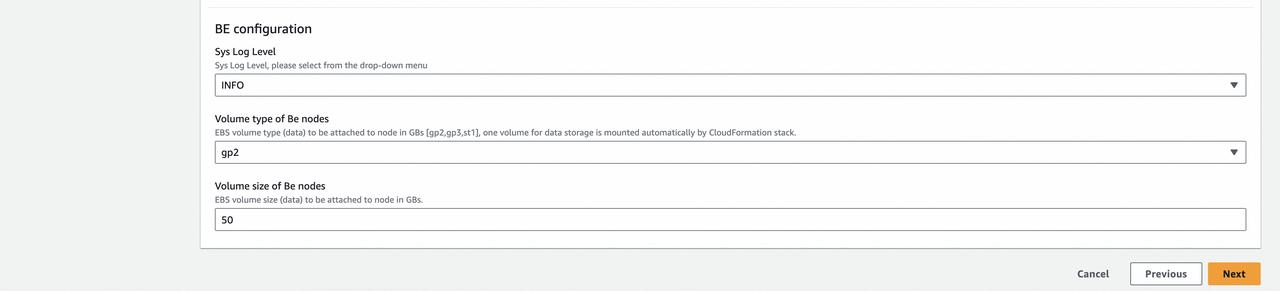 Configure the specific parameters of the template